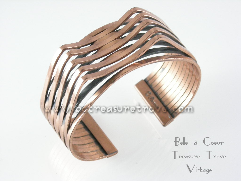 Vintage Copper online Cuff Bracelet by Renoir with Coiled Spring