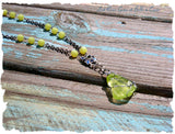Lemon Yellow Wire Wrapped Sea Glass Pendant OOAK Handmade Artisan Necklace