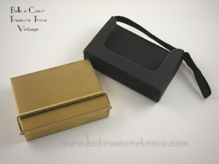 Volupte Lip Lock Purse & Cigarette Case 1950's Gold And Black