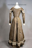 Back View - Brown Silk Antique Dress