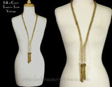 Gold Flapper Bead Necklace - Shows Length 