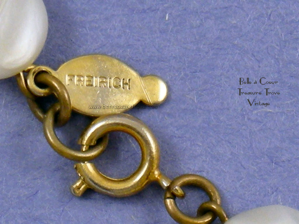 Necklace Signed Freirich Vintage LONG Faux Pearl – Belle à Coeur