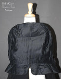 Victorian Edwardian Black Wool Bodice Jacket - Interior Lining