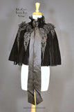 Late Victorian Black Velvet Cape with Beading and Netting 1890s