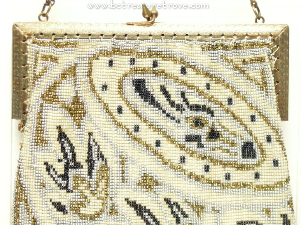 Antique Micro Beadwork Beaded Bag