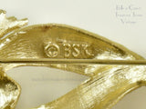 Vintage BSK Signed Fish Brooch