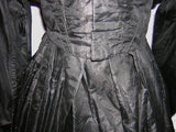 Civil War Era Antique Mourning Dress - Front Waistline
