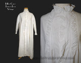 Antique Original Victorian White Cotton Nightgown with Broderie Anglaise Civil War Era - Mid 19th Century