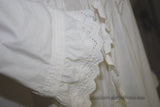 Antique Original Victorian White Cotton Nightgown with Broderie Anglaise Civil War Era - Mid 19th Century - Sleeve Cuff Detail