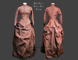 Brown Silk Victorian Bustle Dress