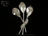 Calla Lily Sterling Brooch Back View 