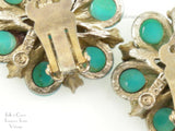 HAR Signed Bouquet Turquoise Cabs Earrings Back Mark