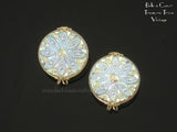 Hillcraft Earrings Opalescent White Aurora Borealis Frost