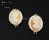 Vintage Hillcraft Cameo Earrings