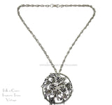 Judy Lee Vintage Convertible Silvertone Brooch Pendant Necklace 
