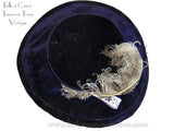 Late Victorian Purple Velvet Hat with Plume-Top View 