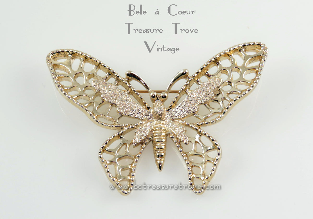 Sarah Cov. Beautiful on sale butterfly goldtone Brooch