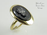 Sarah Coventry “Evening Profile” Hematite and Goldtone Vintage Ring