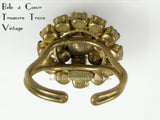 Vintage Adjustable Ring Austrian Garnet - Back