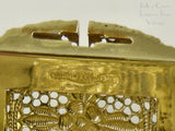 Whiting and Davis Goldtone Filigree Cuff Bracelet Huge - Signed