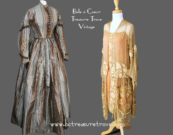 Antique Clothing - Victorian, Belle Epoque, Edwardian, Gatsby/ Flapper, and Depression Era (1850s - 1930s)
