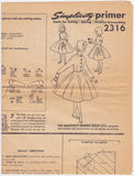 Vintage 1950s Simplicity 2316 Sewing Pattern Girl’s Size 12 Dress with Jacket & Transfer B 30