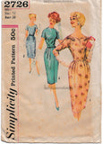 Simplicity 1958 Vintage Dress Sewing Pattern 2726 Bust 38