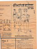 Simplicity 1958 Vintage Dress Sewing Pattern 2726 Bust 38