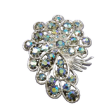 Vintage Brooch Signed ART Blue Aurora Boralis Atomic Paisley