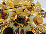 Celebrity NY Vintage Emerald Green and Goldtone Brooch