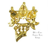 Vintage Christmas Carolers Brooch With Musical Notes