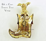 Vintage Gerrys Christmas Stocking Brooch with Poodle