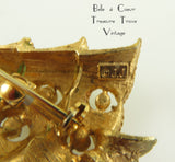 Vintage Green Christmas Tree Brooch Signed J J