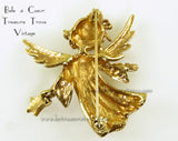Christmas Angel Brooch Vintage Pin Signed MYLU