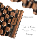 Renoir Basketweave Vintage Copper Cuff Bracelet and Earrings Set 1950s