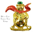 Vintage Christmas Brooch Snowman Pin