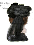 Titanic Era Hat Black Toque Edwardian