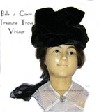 Titanic Era Hat Black Toque Edwardian