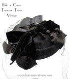Vintage Hat Mr. John Demi Chapeau New York Paris Black with Veil 1950s