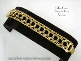 Back View - Coro Goldtone Link Bracelet with Rhinestones Vintage