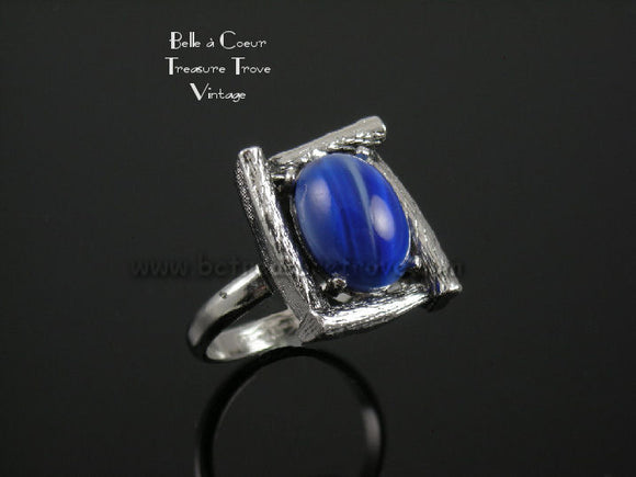 Whiting & Davis Vintage Ring with Blue Stone
