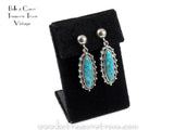 Sancrest Faux Turquoise & Silvertone Vintage Dangle Earrings 