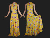 1940s Bias Cut Floral Maxi Dress 