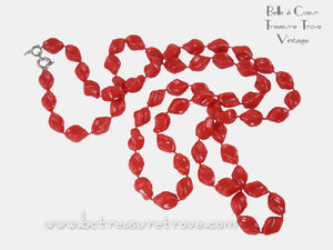 Vintage Sarah Coventry RED Molded Plastic Beads 11230