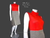Vintage Dress with Red Sleeveless Shell Bodice 