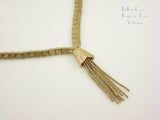 Egyptian Style Goldtone Fringe Necklace Signed Kramer 1960/1970 