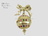 Vintage Christmas Jewelry - Christmas Ornament Brooch