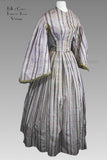 Original Antique Civil War Era Dress 1860s Mauve Plaid 