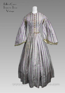 Original Civil War Era Dress 1860s Mauve Plaid Antique Original Civil War Era Dress 1860s Mauve Plaid Antique