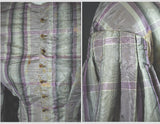 Antique Civil War Era Dress 1860s Mauve Plaid - Bodice, Sleeve Detail